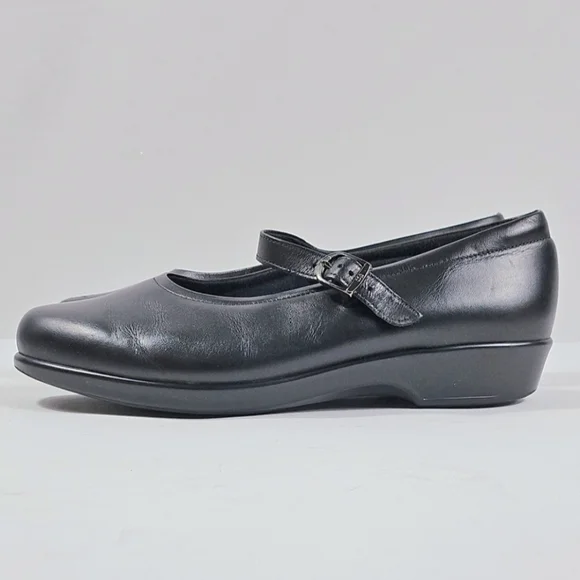 SAS Tripad Comfort Maria Leather Black Buckle Strap Round Toe Mary Jane Flat - Picture 4 of 16